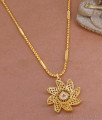 30 Inch Long Cz Stone Floral Gold Dollar With Cube Chain Online BGDR1361-Lg