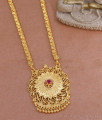 Stylish Ruby Stone Gold Plated Dollar Chain Leaf Design Online BGDR1366