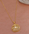 Beautiful Round White Stone Pendant With Thin Gold Chain BGDR1372