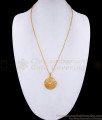 Beautiful Round White Stone Pendant With Thin Gold Chain BGDR1372