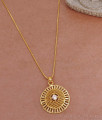 Latest Micro Gold Plated Ad Stone Round Dollar With Thin Chain BGDR1375