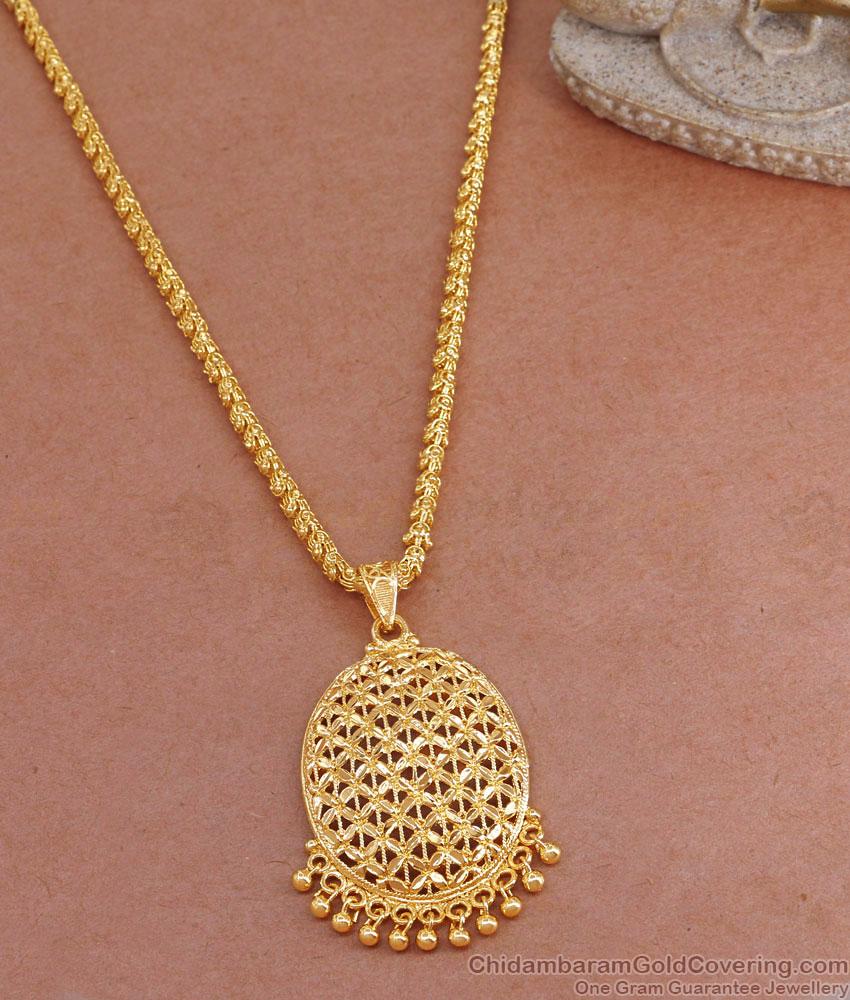 South Indian Plain Gold Plated Dollar With Long Chain Online BGDR1382