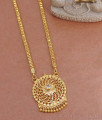 Buy Gold Plated White Stone Dollar Heart Design With Long Chain BGDR1385