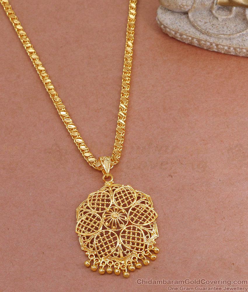 Stylish Micro Gold Plated Floral Dollar Chain Without Stone BGDR1391