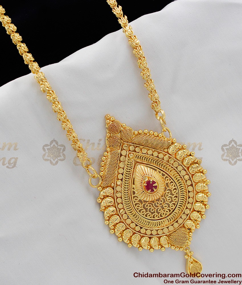 Red Crystal Leaf Design Dollar Chain For Daily Use BGDR298