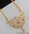 Grand Impon Pink And White Stone Gold Impon Big Dollar Chain Traditional Jewelry BGDR358