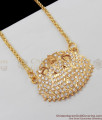 Full White Stone Impon Gold Lakshmi Design Dollar Chain For Regular Use BGDR360