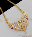 Amazing Eagle Design Impon Pink And White Stone Gold Dollar Chain Collection BGDR363