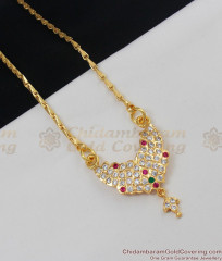 Multi Color Stone Five Metal Dollar With Traditional Gold Plated Chain ...