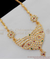 Grand Design Red White Green Stone Impon Gold Dollar Chain Traditional Collection BGDR368