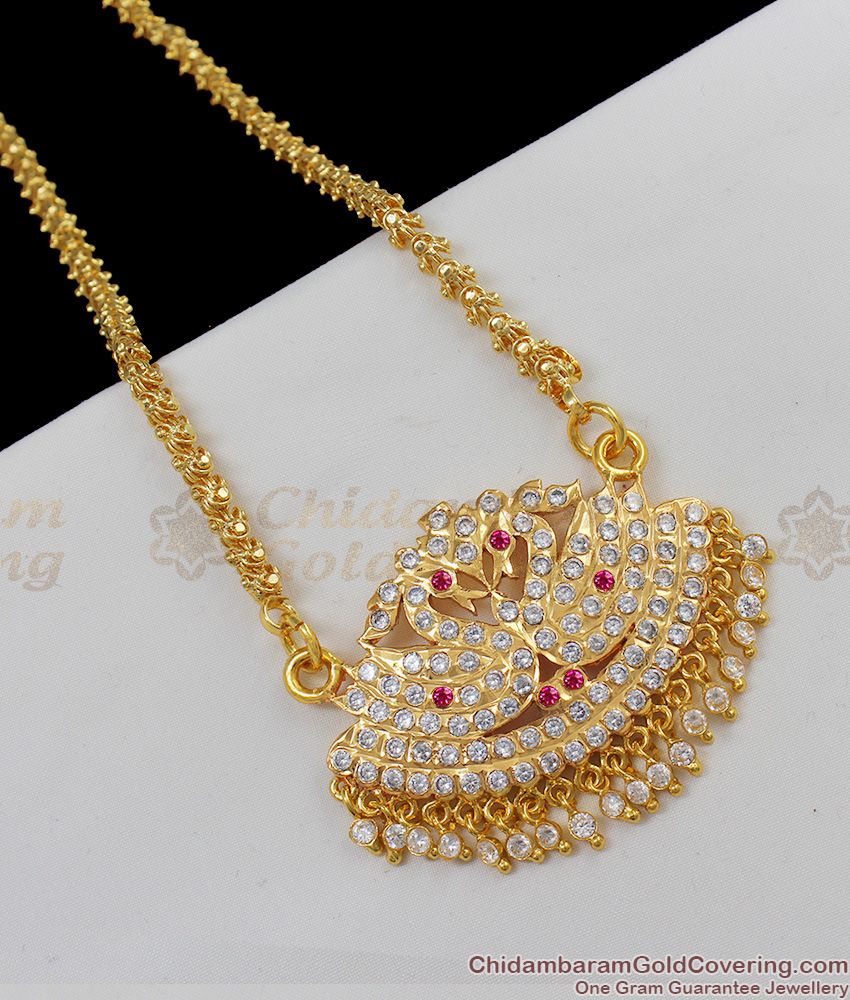 Five Metal Beautiful Swan Design Multi Stones Impon Dollar Chain Jewelry BGDR369