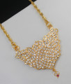 Classic White Stones Filled Ayimpon Gold Big Dollar Chain Collection For Daily Use BGDR378