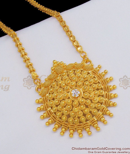 Buy One Gram Gold Dollar Chain Lakshmi Design For Ladies Daily Wear BGDR669