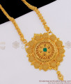 Iconic Kerala Design Gold Plated Classic Dollar Chain Emerald Stone Daily Wear Jewelry BGDR482