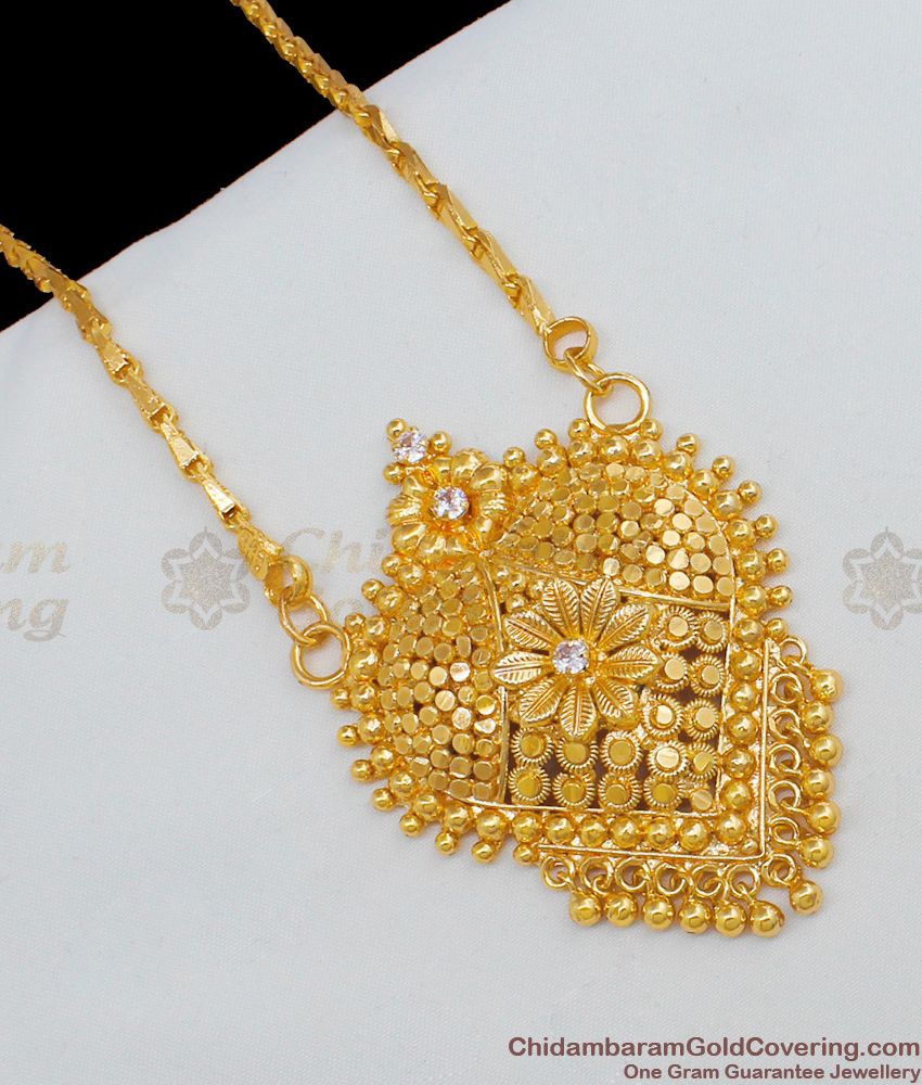 Girls Birthday Gift Heart Design Gold Plated Dollar Chain With Stones Online Gifts BGDR557