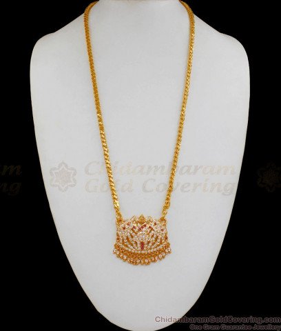 Gati Metal Panchaloga Attigai Gold Design White Stone Impon Choker ...