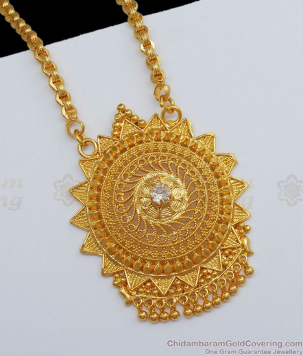 Plain Gold Plated Traditional Pattern Dollar Without Stones Bridal ...