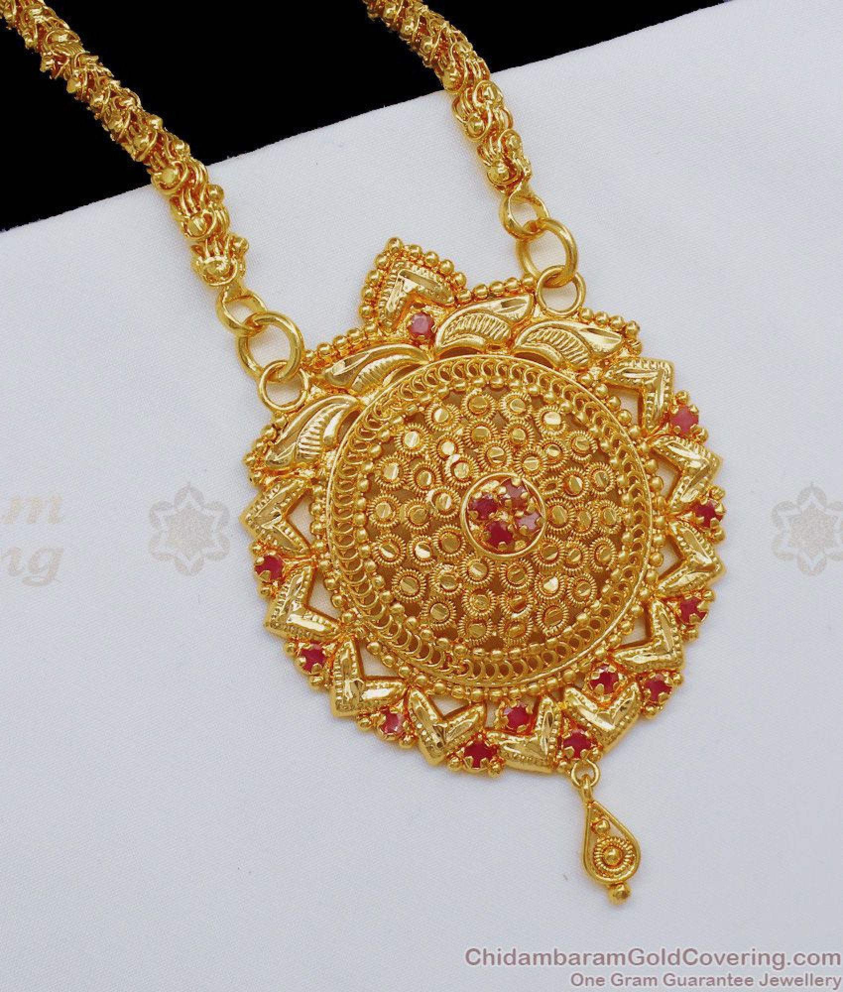 Buy Latest Collection One Gram Gold Dollar With Chain For Bridal Wear ...