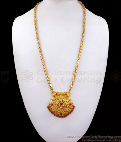 Coral long chain online designs in gold