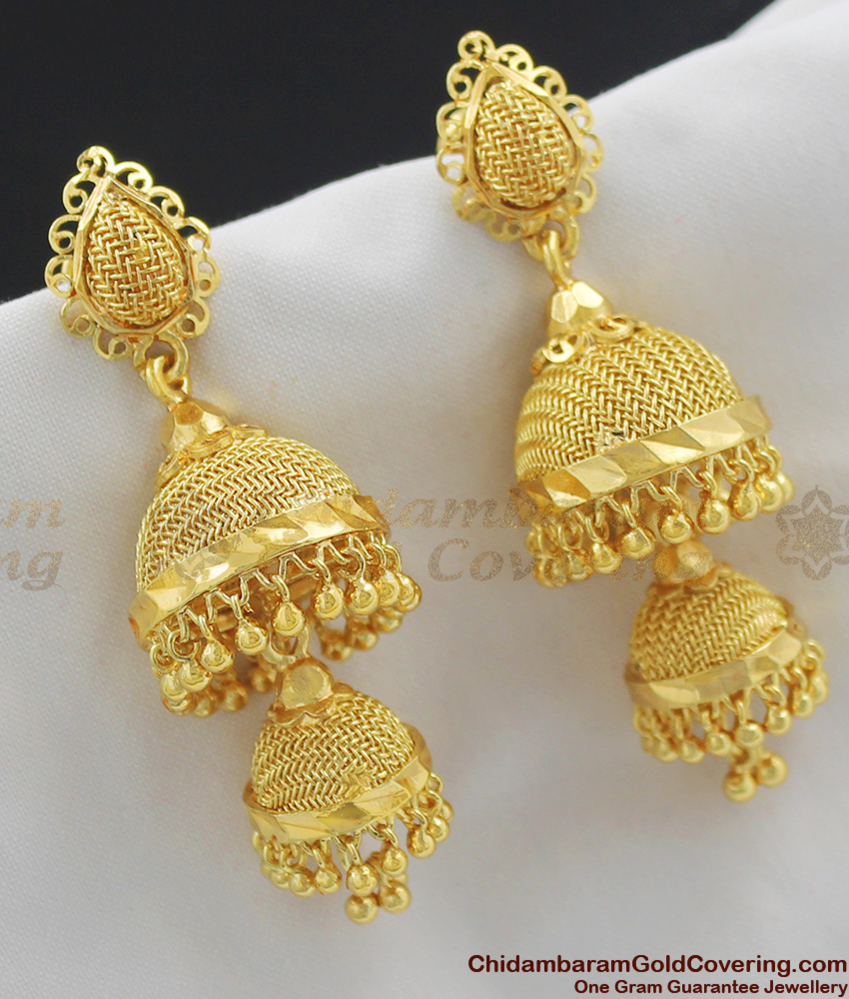 Heavy Double Jhumka Gold Earrings Collections Online