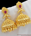 Big Peacock Design Gold Tone Traditional Umbrella Jhumka Earrings Bridal Wear ER1069