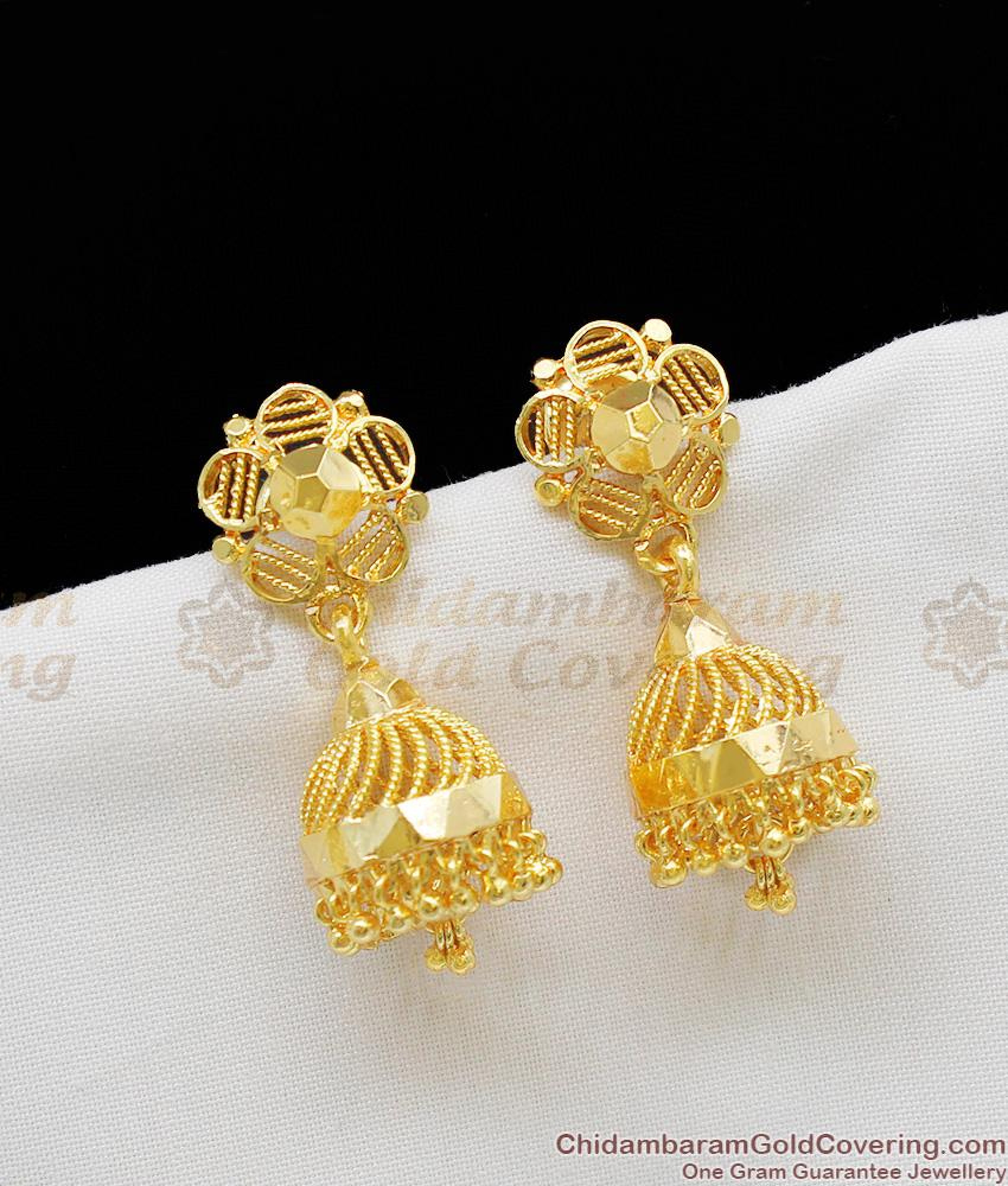 Attractive Big Stud Jhumki Gold Earrings For Women Daily Use and ...