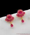 Big Ruby Stone Flower Stud Design Matching Earrings for Real Ruby Necklace Sets ER1121