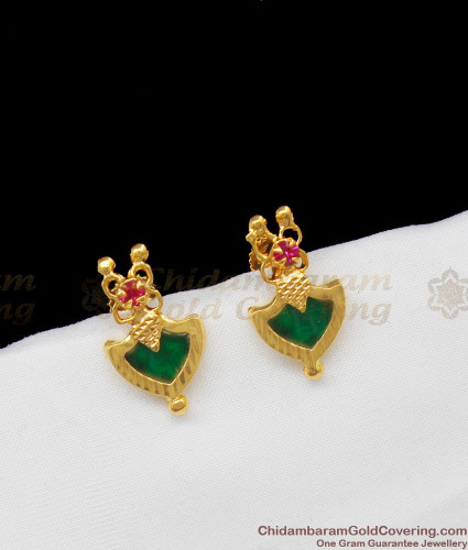 Kerala Style Palakka Earrings - EJK2608G – Kalanjali Collections