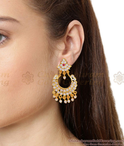 Imitation Antique Necklace with Chandbali Earrings - South Indian Temple  Jewellery | Arjunazz