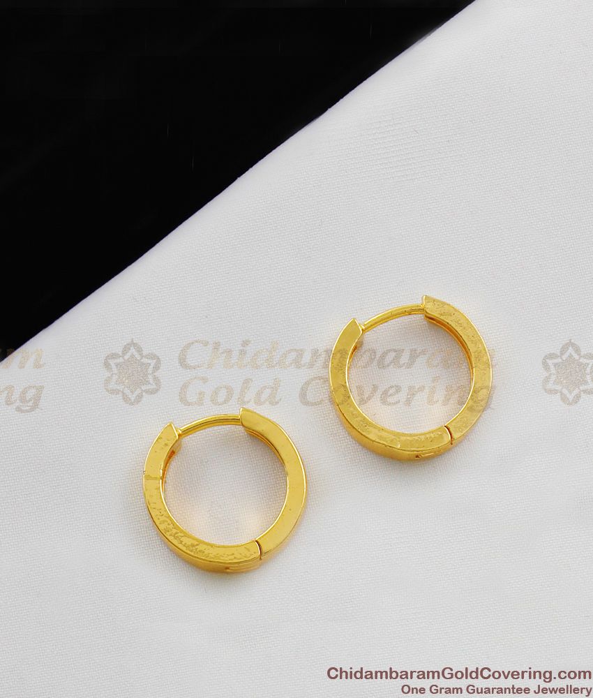 999 Pure 24K Yellow Gold Earrings/ Women's Smooth Circle Lucky Hoop 12mm  /1g | eBay