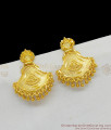 World of Arts Kerala Designer Real Gold Forming Earrings Studs for Daily Office Use ER1552