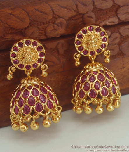 Big Peacock Design Gold Tone Traditional Umbrella Jhumka Earrings ...