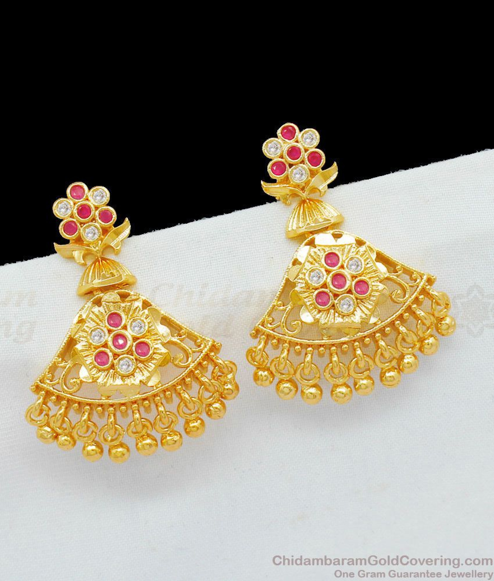 Luxury Dangal Collection Gold Plated Danglers With Multi Color Stones ...