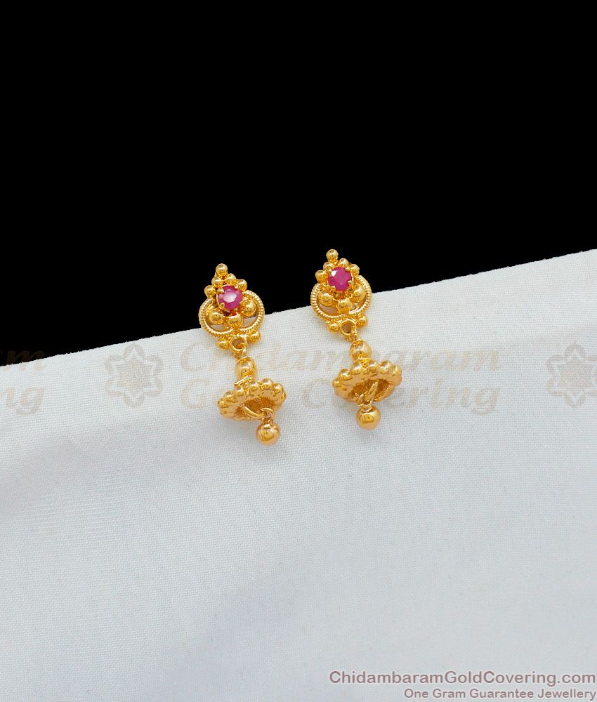 Very Small Simple One Gram Gold Jhumki for Daily Use Shop Online ER1822