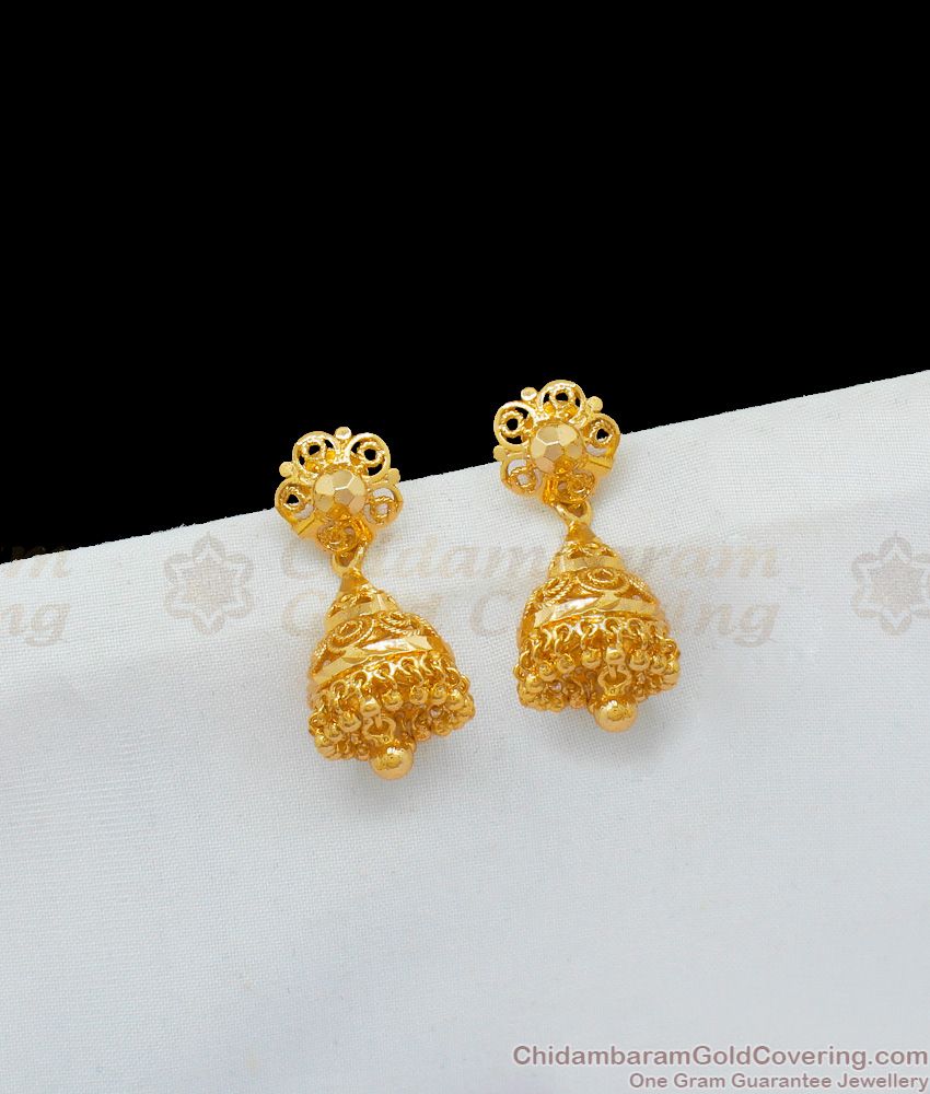 Traditional One Gram Gold Medium Jhumki Collections Online For Girls ER1823