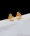 Peacock Design White Cubic Stone Daily Wear Earring Collections ER1847