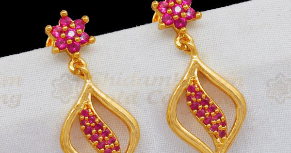 Ruby earrings clearance joyalukkas