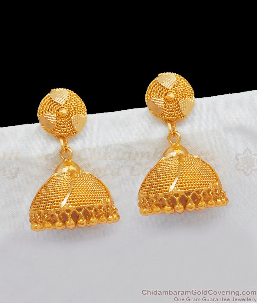 New Arrival Big Umbrella Jhumki Collections One Gram Gold Plated Jewelry ER1899