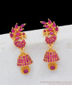 Beautiful Peacock Design Full ruby Stone Half Jhumki Earrings Daily Use ER1907