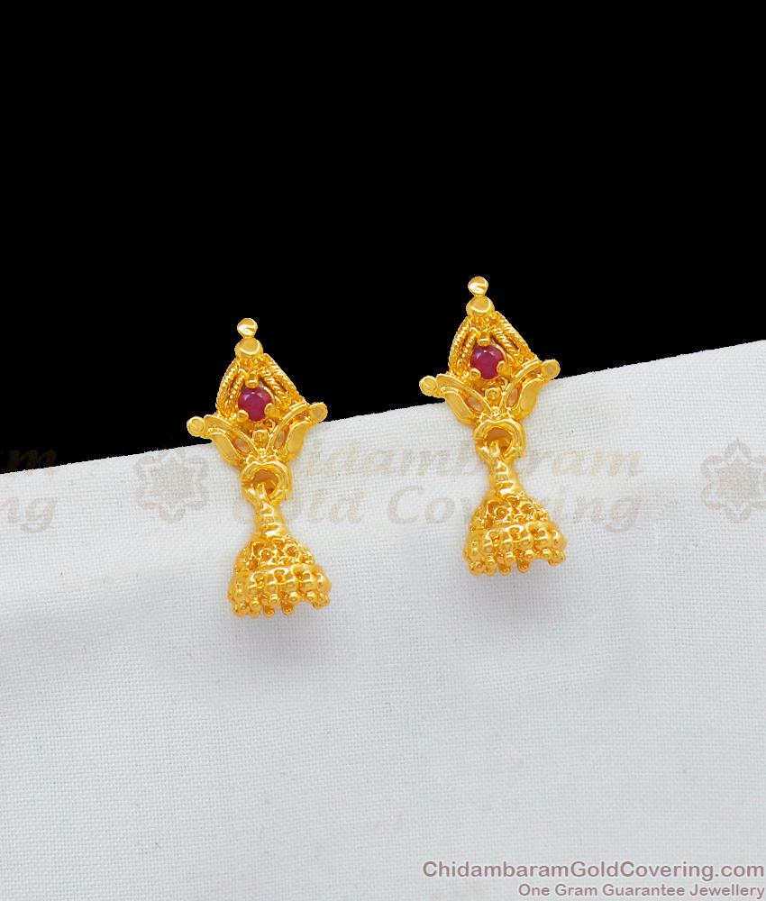 Very Small Simple One Gram Gold Jhumki for Daily Use Shop Online ER1919