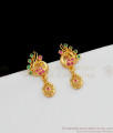 Beautiful Peacock Gold Imitation Stud With Multi Color Stones Jewelry 2122