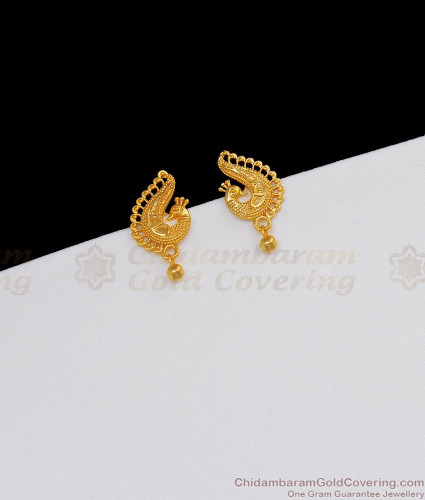 Peacock stud earrings on sale gold