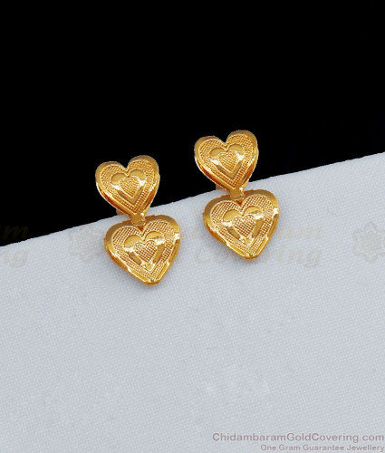 Dangling Hearts 14KT Pure Gold Hoop Earring for her