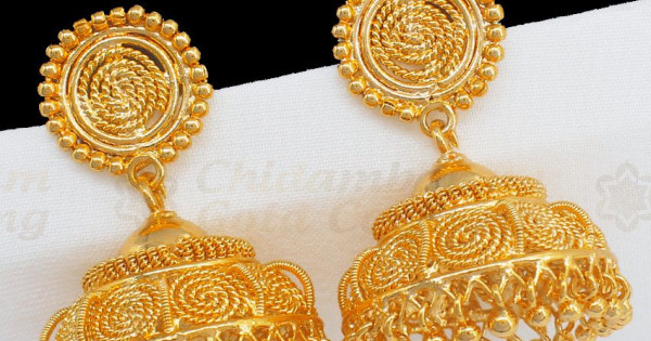 Umbrella Design gold Jimmiki Type Earrings For Bridal Wear ER2193