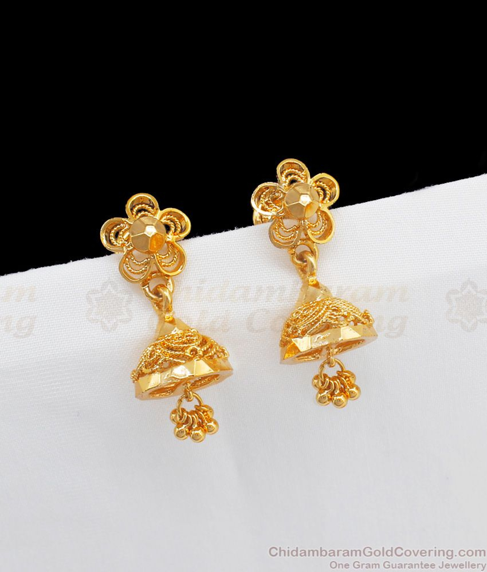 Buy One Gram Gold Jhumka Simple And Stunning Design Earrings ER2195