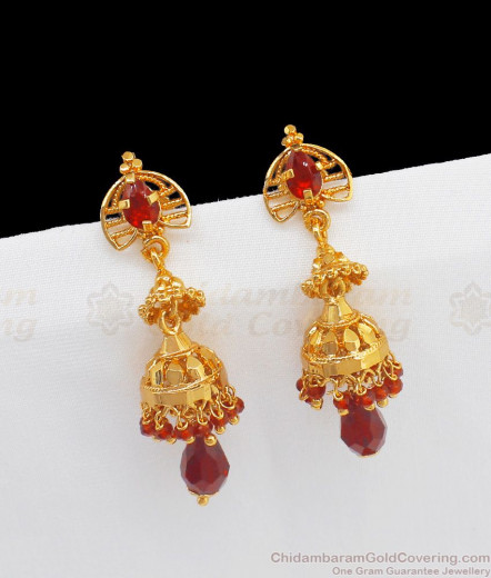 Big Peacock Design Gold Tone Traditional Umbrella Jhumka Earrings ...