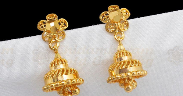 Traditional One Gram Gold Jihumka For Daily Wear ER2201