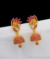 New Arrival Peacock Ruby Stone Gold Jhumka Type Earrings ER2206