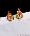 Stunning Multi Color Stone Gold Stud Earrings For Girls ER2328