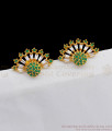 Stylish Emerald White Stone Gold Stud Earrings For Girls ER2331